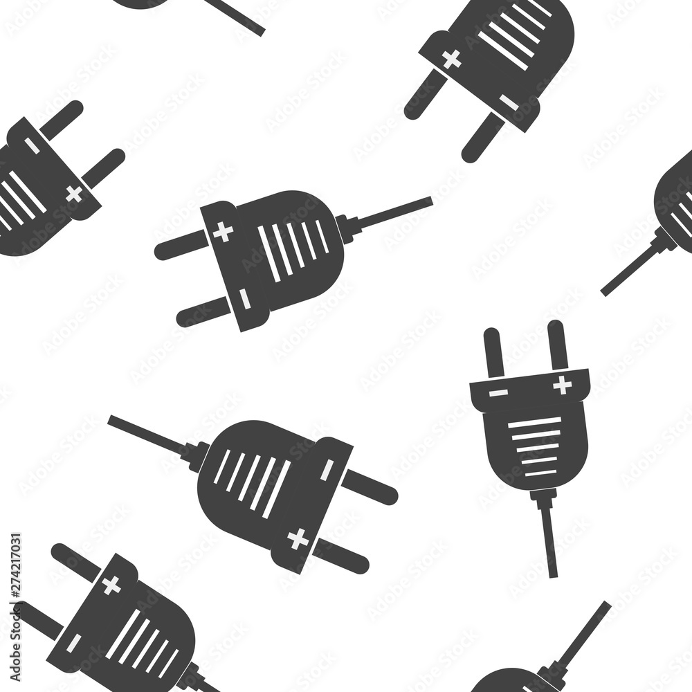 Poster vector icon socket seamless pattern on a white background.