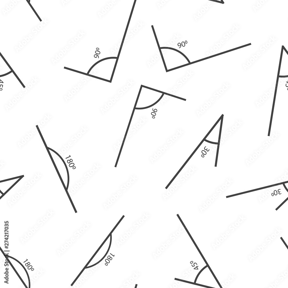 Poster angle of 180, 45,30,90 degrees vector illustration. the symbol of geometry, mathematics. set of vect