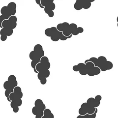 Fototapete Rund Clouds vector icon. A symbol of the sky seamless pattern on a white background. © oksanaoo