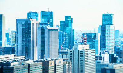 Fototapeta na wymiar panoramic city skyline aerial view in tokyo
