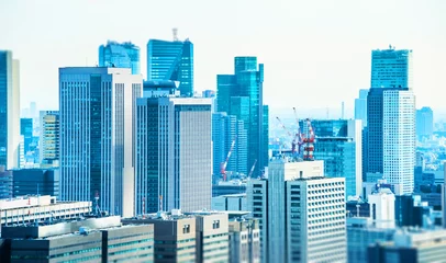 Poster panoramic city skyline aerial view in tokyo © voyata