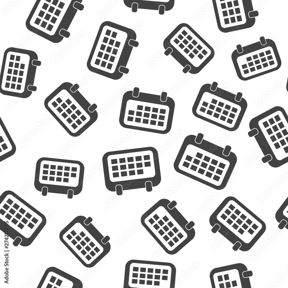 Poster vector calendar icon in flat style seamless pattern on a white background.