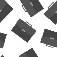 Briefcase icon. Business bag seamless pattern on a white background.