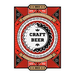 VINTAGE BEER EMBLEM WITH COLOR