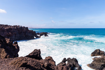 A view of a beach of Lanzarote, Canary Islands, Spain.