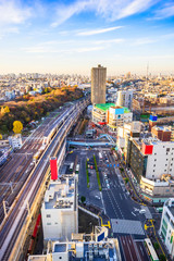 city skyline aerial view of oji in japan