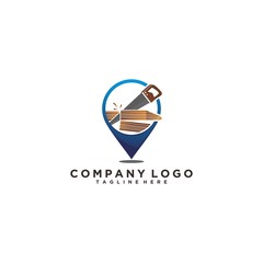 location of carpenters logo vector icon ilustration