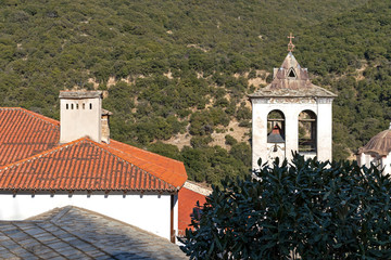 Obraz premium Medieval Orthodox Monastery of Timiou Prodromou St. John the Baptist near town of Serres, Central Macedonia, Greece