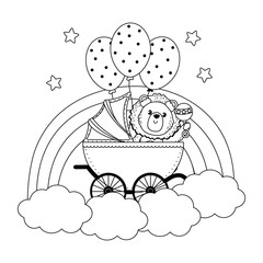 Lion and baby shower symbol design