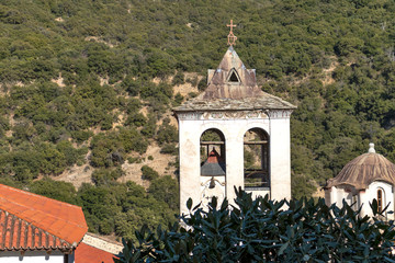 Fototapeta na wymiar Medieval Orthodox Monastery of Timiou Prodromou St. John the Baptist near town of Serres, Central Macedonia, Greece