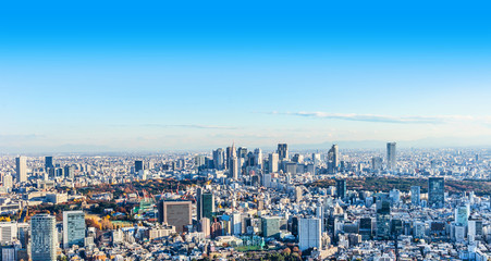 Fototapeta na wymiar modern city skyline aerial view in Tokyo, Japan