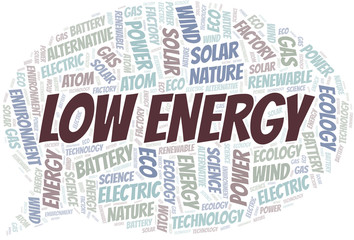 Fototapeta premium Low Energy word cloud. Wordcloud made with text only.