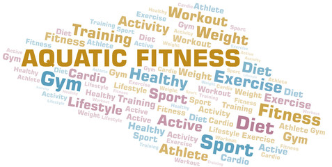 Aquatic Fitness word cloud. Wordcloud made with text only.