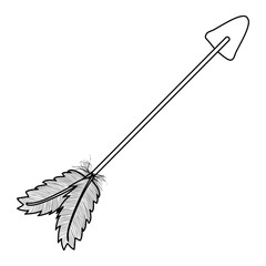 bohemian arrow with feathers icon