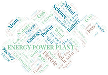 Energy Power Plant word cloud. Wordcloud made with text only.