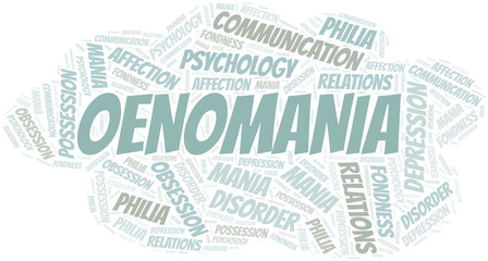 Fototapeta premium Oenomania word cloud. Type of mania, made with text only.