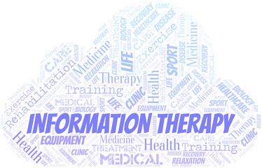 Obraz premium Information Therapy word cloud. Wordcloud made with text only.
