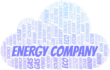 Obraz premium Energy Company word cloud. Wordcloud made with text only.