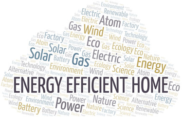 Energy Efficient Home word cloud. Wordcloud made with text only.