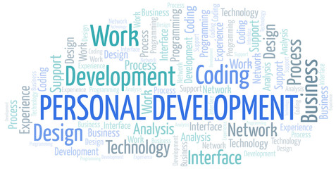 Fototapeta premium Personal Development word cloud. Wordcloud made with text only.