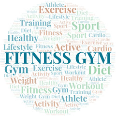 Fitness Gym word cloud. Wordcloud made with text only.