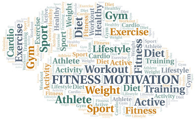 Fitness Motivation word cloud. Wordcloud made with text only.