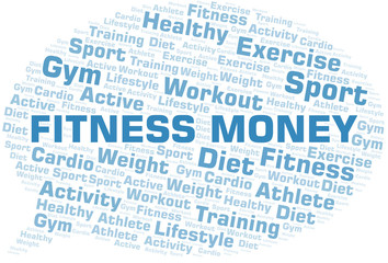 Fitness Money word cloud. Wordcloud made with text only.