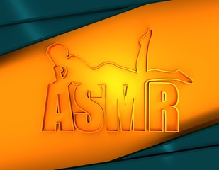 Acronym ASMR - Autonomous Sensory Meridian Response. Health care conceptual image. Woman silhouette. 3D rendering
