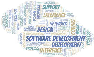 Fototapeta premium Software Development word cloud. Wordcloud made with text only.