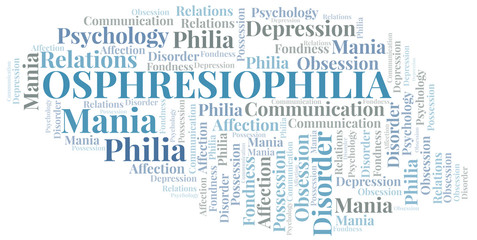 Osphresiophilia word cloud. Type of Philia.