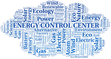 Energy Control Center word cloud. Wordcloud made with text only.