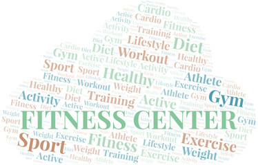 Fitness Center word cloud. Wordcloud made with text only.