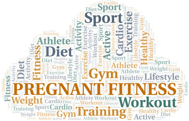 Pregnant Fitness word cloud. Wordcloud made with text only.