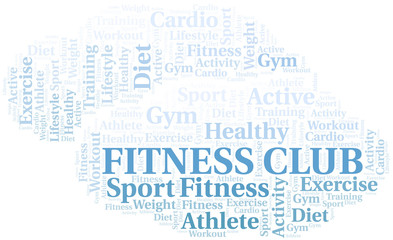 Fitness Club word cloud. Wordcloud made with text only.