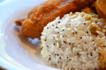 Cooked rice and quinoa