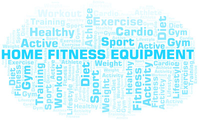 Home Fitness Equipment word cloud. Wordcloud made with text only.