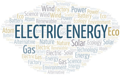 Electric Energy word cloud. Wordcloud made with text only.