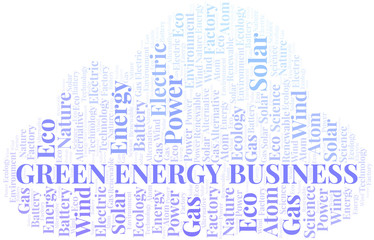 Obraz premium Green Energy Business word cloud. Wordcloud made with text only.
