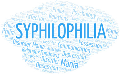 Syphilophilia word cloud. Type of Philia.