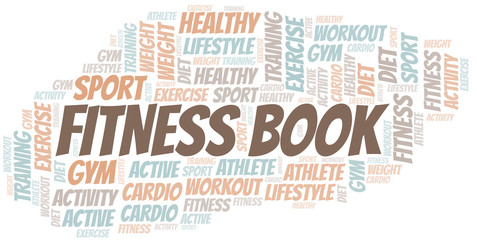 Obraz premium Fitness Book word cloud. Wordcloud made with text only.