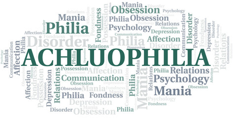 Fototapeta premium Achluophilia word cloud. Type of Philia.