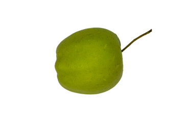 Half of green apple with the nucleolus. The flesh of the apples.