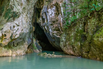The Barton Creek Cave entrance, Belize - obrazy, fototapety, plakaty