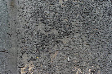 Kaputtes Flachdach mit Makro mit kaputtem Gummi