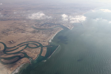 View form the sky - wonderful world - ocean, desert