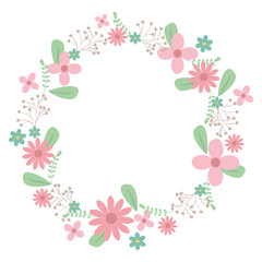 flowers and leafs wreath crown