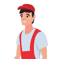 delivery man character icon vector ilustrate