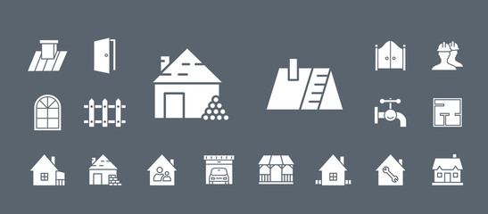 Construction icons set - Vector web badges on the topic of repair
