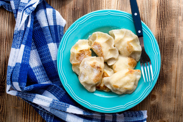 Dumplings with cheese.