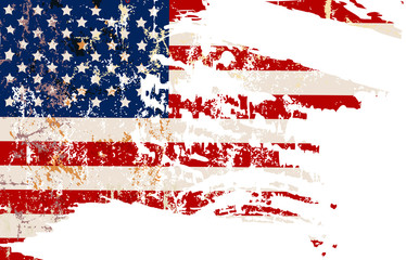 old distressed grungy USA flag design element, vector illustration
